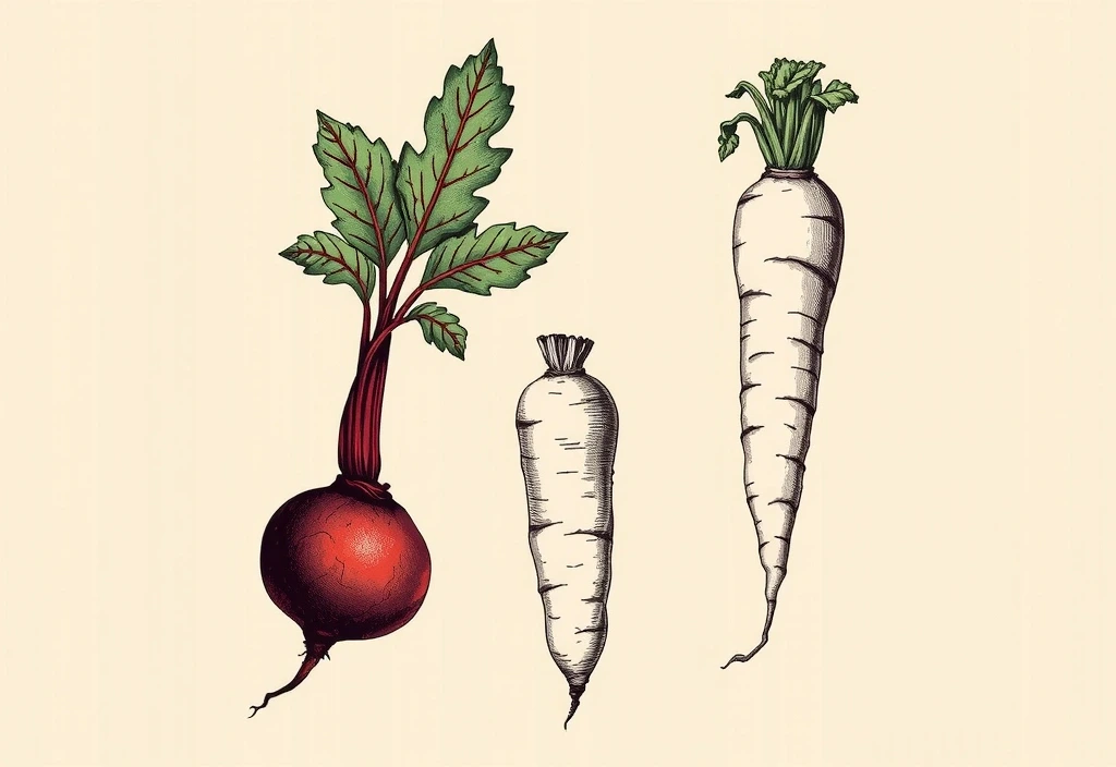 Ilustracija korenastog povrća